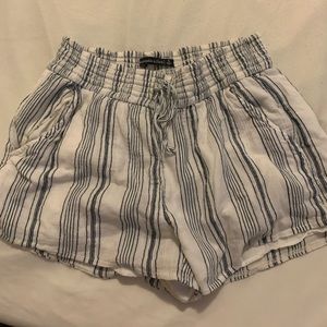 Blue and white striped shorts